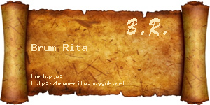 Brum Rita névjegykártya